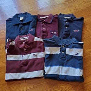 Lot of 5 Hollister/Abercrombie Men’s Polos